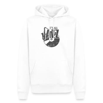 It's all Jazz Schallplatte und Saxophon - Männer Premium Bio Hoodie - Weiß - Vorne - Nico (187cm)