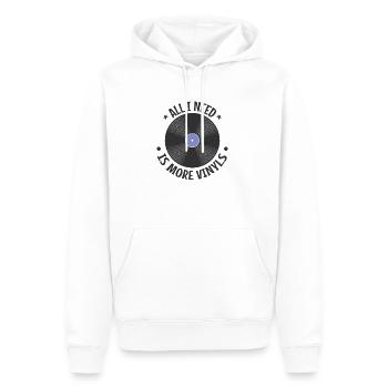 Tout ce dont j’ai besoin, c’est de plus de disques vinyles - Sweat à capuche Premium bio Homme - blanc - Devant - Nico (187cm)