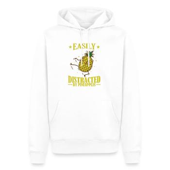Facilement distrait par les ananas frucht - Sweat à capuche Premium bio Homme - blanc - Devant - Nico (187cm)