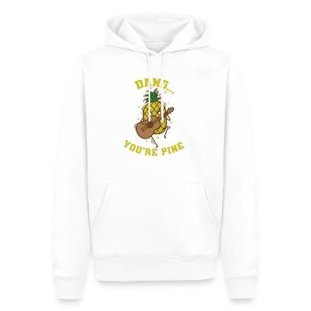 Dang You’re Pin Ananas Fruit Sucré Tropical - Sweat à capuche Premium bio Homme - blanc - Devant - Nico (187cm)