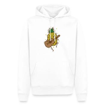 Ananas spielt Gitarre tropisch süße Frucht - Männer Premium Bio Hoodie - Weiß - Vorne - Nico (187cm)