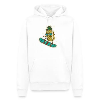 Équitation d’ananas fruits sucrés avec skateboard - Sweat à capuche Premium bio Homme - blanc - Devant - Nico (187cm)