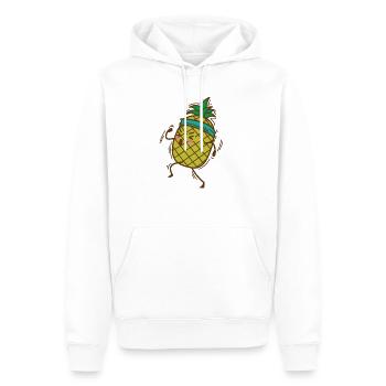 L’ananas fait du jogging ou court des fruits sucrés - Sweat à capuche Premium bio Homme - blanc - Devant - Nico (187cm)