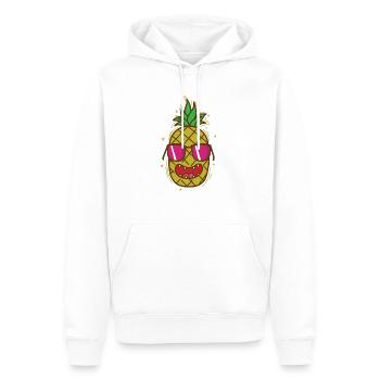 Ananas frais Fruits tropicaux sucrés - Sweat à capuche Premium bio Homme - blanc - Devant - Nico (187cm)