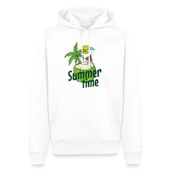 Heure d’été Coconut Beach Holiday Sun Palm Tree - Sweat à capuche Premium bio Homme - blanc - Devant - Nico (187cm)