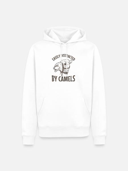 Easily Distracted by Camels Dromedar - Men’s Premium Organic Hoodie - white