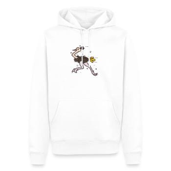 Strauß rennt Laufvogel Savanne - Männer Premium Bio Hoodie - Weiß - Vorne - Nico (187cm)
