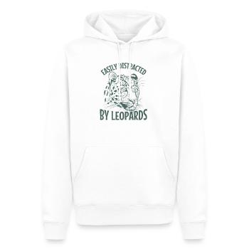 Easily Distracted by Leopards Raubkatze - Männer Premium Bio Hoodie - Weiß - Vorne - Nico (187cm)
