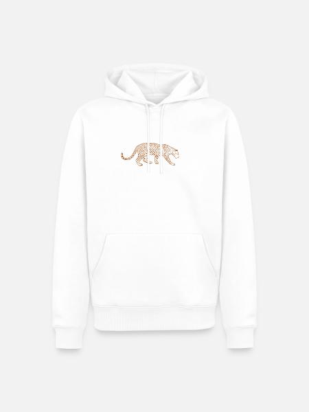 Leopard Big Cat Africa - Men’s Premium Organic Hoodie - white