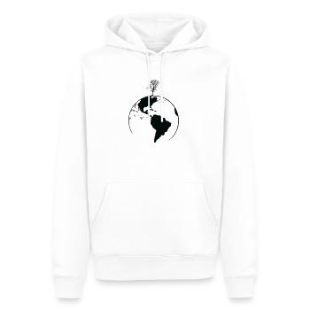 Planète Terre avec un arbre que la nature laisse - Sweat à capuche Premium bio Homme - blanc - Devant - Nico (187cm)