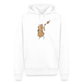 Kiwi avec arc et flèche Oiseau et fruit - Sweat à capuche Premium bio Homme - blanc - Devant - Nico (187cm)