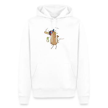 Kiwi joue au baseball oiseau et aux fruits - Sweat à capuche Premium bio Homme - blanc - Devant - Nico (187cm)