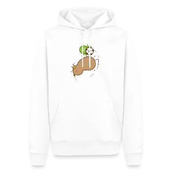 Kiwi avec oiseau et fruits - Sweat à capuche Premium bio Homme - blanc - Devant - Nico (187cm)
