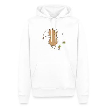 Kiwi joue au golf, kiwi oiseau et fruits - Sweat à capuche Premium bio Homme - blanc - Devant - Nico (187cm)