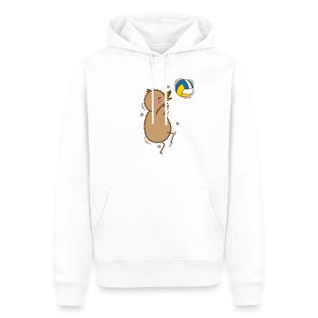 Volleyball Kiwi Oiseau et Fruit - Sweat à capuche Premium bio Homme - blanc - Devant - Nico (187cm)
