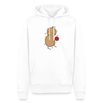 Un oiseau kiwi joue au ballon-chasseur avec des kiwis - Sweat à capuche Premium bio Homme - blanc - Devant - Nico (187cm)