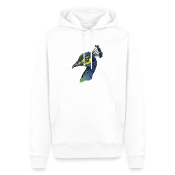 Pfau Vogel Farben Tier Tierpark - Männer Premium Bio Hoodie - Weiß - Vorne - Nico (187cm)
