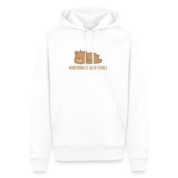 pyjamas hiberner et chill - Sweat à capuche Premium bio Homme - blanc - Devant - Nico (187cm)