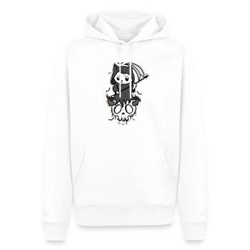 Chat avec faux de style gothique effrayant - Sweat à capuche Premium bio Homme - blanc - Devant - Nico (187cm)