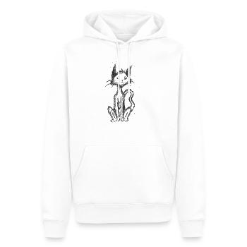 Gothic Cat Horreur Mélancolie - Sweat à capuche Premium bio Homme - blanc - Devant - Nico (187cm)