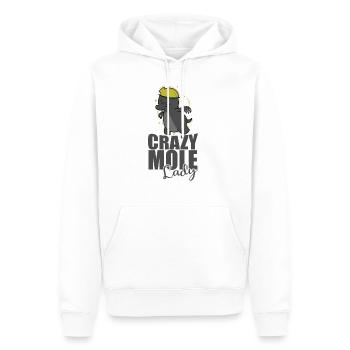 Crazy Mole Lady Animal Tertre Mound - Sweat à capuche Premium bio Homme - blanc - Devant - Nico (187cm)