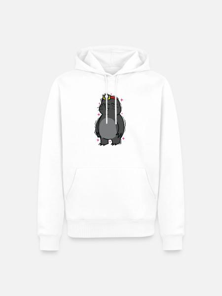 Mole with headlamp animal mound - Men’s Premium Organic Hoodie - white