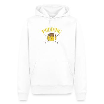 Nachtisch Pudding freut sich Dessert - Männer Premium Bio Hoodie - Weiß - Vorne - Nico (187cm)