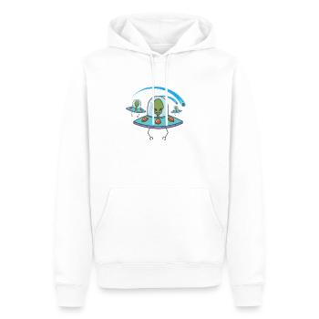 Étoile filante avec ciel extraterrestre - Sweat à capuche Premium bio Homme - blanc - Devant - Nico (187cm)