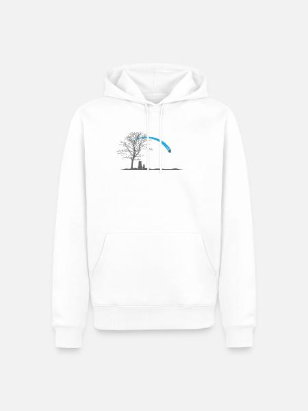 Shooting star in dark sky - Men’s Premium Organic Hoodie - white
