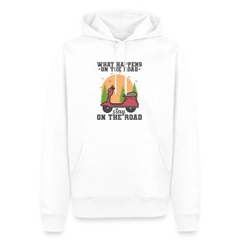 Que se passe-t-il sur la route ? - Sweat à capuche Premium bio Homme - blanc - Devant - Nico (187cm)