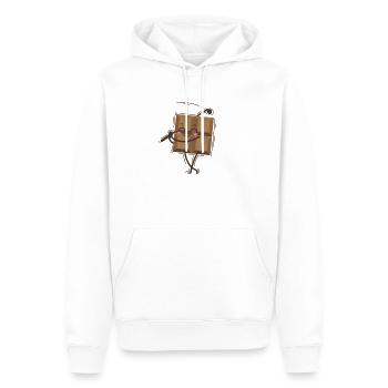 Bar of chocolate plays golf candy - Men’s Premium Organic Hoodie - white - Front - Nico (187cm)