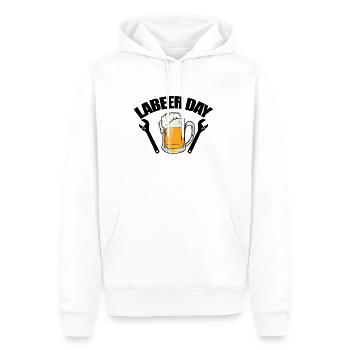 Fête de Labeer Fête du Travail - Sweat à capuche Premium bio Homme - blanc - Devant - Nico (187cm)