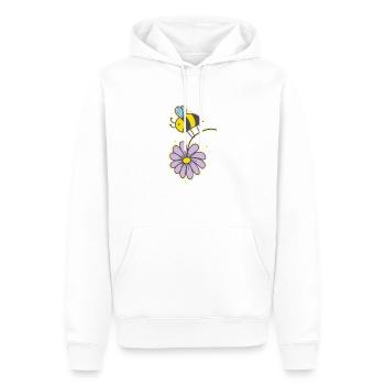 Biene mit Blume Tiere Natur Imker - Männer Premium Bio Hoodie - Weiß - Vorne - Nico (187cm)
