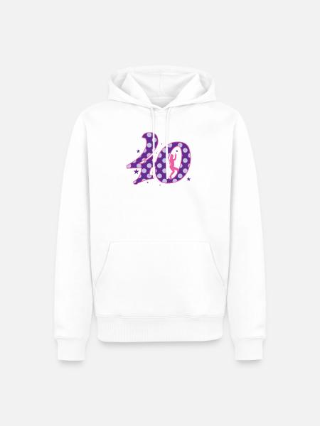40th Birthday in Seventies Style - Men’s Premium Organic Hoodie - white