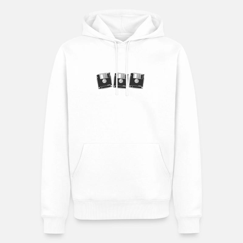 Retrospeichermodule Disketten - Männer Premium Bio Hoodie - Weiß