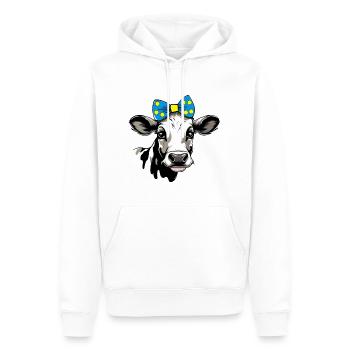 Lustiges Kuh Outfit für Veganer und Vegetarier Muh - Männer Premium Bio Hoodie - Weiß - Vorne - Nico (187cm)