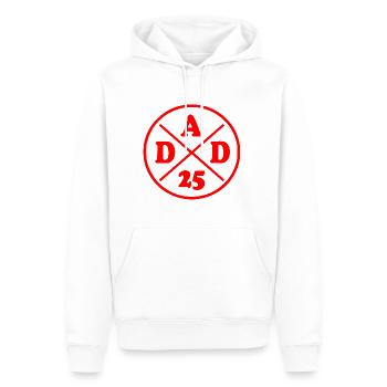Dad 25 - Männer Premium Bio Hoodie - Weiß - Vorne - Nico (187cm)