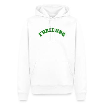 Freiburg - Männer Premium Bio Hoodie - Weiß - Vorne - Nico (187cm)