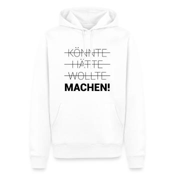 Könnte Hätte Wollte Machen - Männer Premium Bio Hoodie - Weiß - Vorne - Nico (187cm)