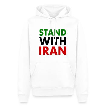 Stand with iran - Männer Premium Bio Hoodie - Weiß - Vorne - Nico (187cm)