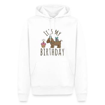 Es ist mein Geburtstag Hund - Männer Premium Bio Hoodie - Weiß - Vorne - Nico (187cm)