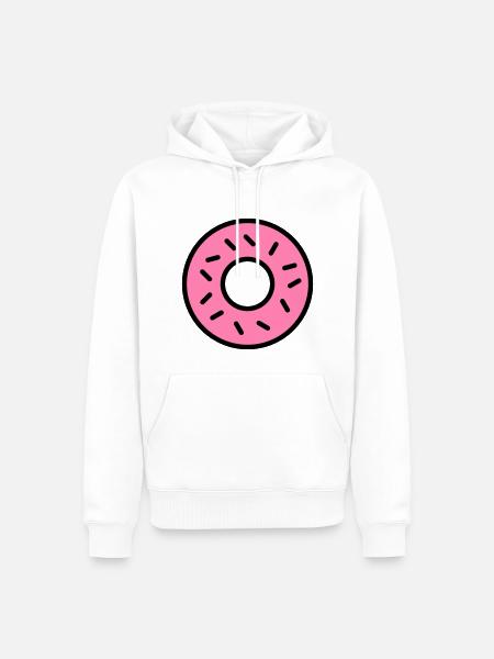 pink donut - Men’s Premium Organic Hoodie - white