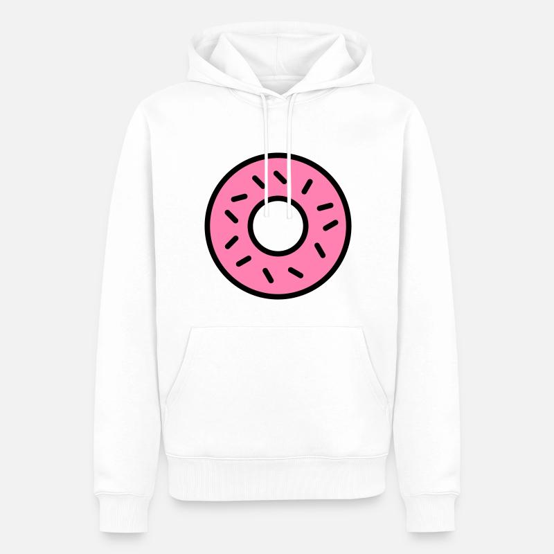 beignet rose - Sweat à capuche Premium bio Homme - blanc