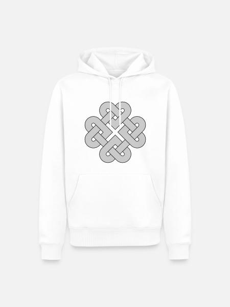 Celtic knot with hearts - Men’s Premium Organic Hoodie - white