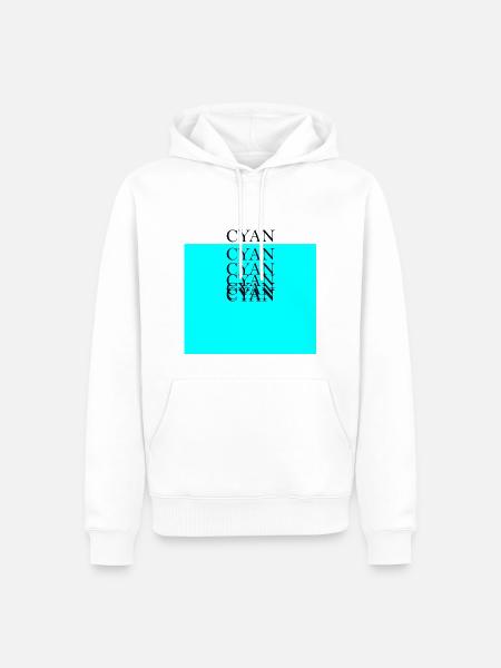 CMYK Cyan - Männer Premium Bio Hoodie - Weiß