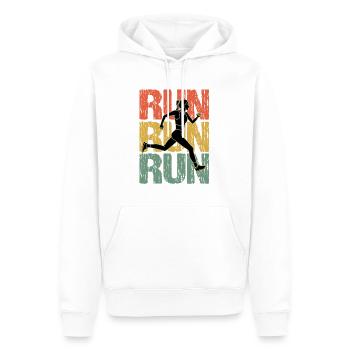 Run Run Run Vintage Runner Mädchen - Männer Premium Bio Hoodie - Weiß - Vorne - Nico (187cm)