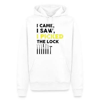 Lock Picking Locking Technician Schlossdienst Design - Men’s Premium Organic Hoodie - white - Front - Nico (187cm)