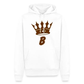 Buchstabe B König - Männer Premium Bio Hoodie - Weiß - Vorne - Nico (187cm)