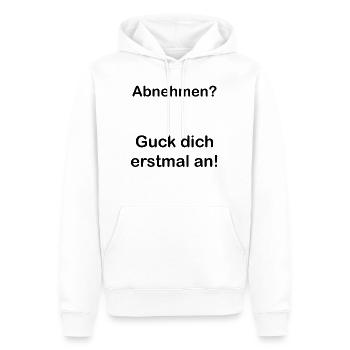 Abnehmen. Spruch. Geschenkidee. Statement - Männer Premium Bio Hoodie - Weiß - Vorne - Nico (187cm)
