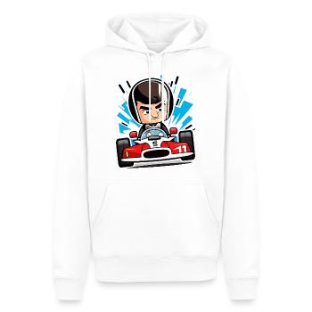 Démons de vitesse - Sweat à capuche Premium bio Homme - blanc - Devant - Nico (187cm)